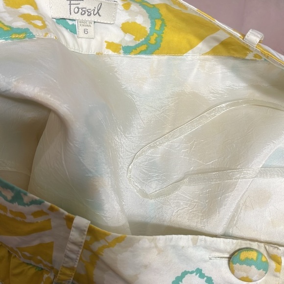 Fossil Floral Retro Yellow Skirt Size 6 - Picture 9 of 10